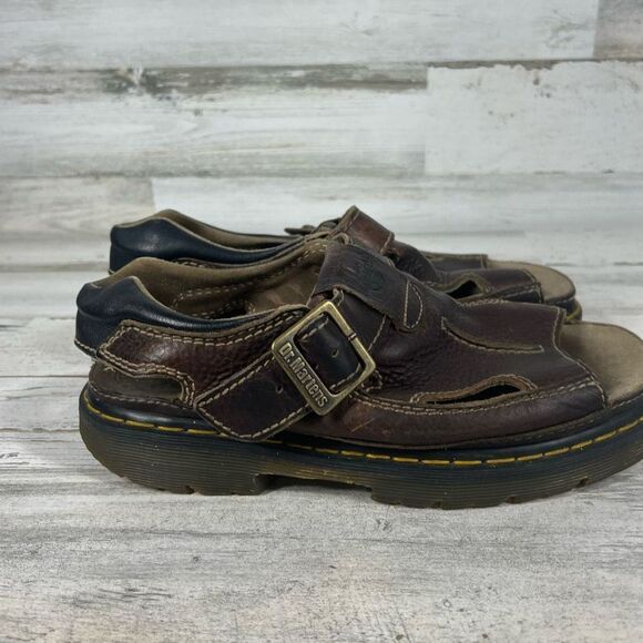 Doc Martens‎ Mens Leather Straps Buckle Open Toe Fisherman Sandals Brown Size 11 - Picture 1 of 7